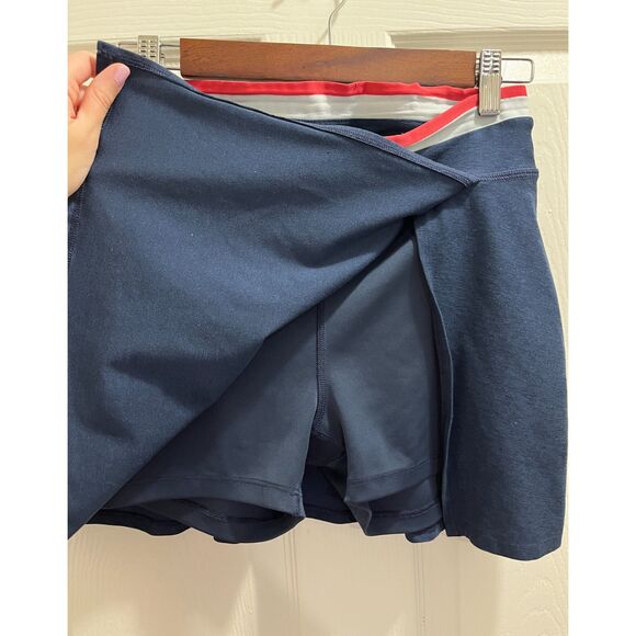 Beyond Yoga Spacedye Sea You There Wrap Skort Size Small Blue Athletic - Picture 9 of 10